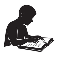 World Braille Day silhouette illustration of blind person reading braille book accessibility awareness vector