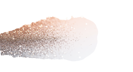 Soft shimmering silver sparkling lights, delicate bokeh, gentle starbursts on a peach to white gradient background with ample copy space, elegant celebratory atmosphere