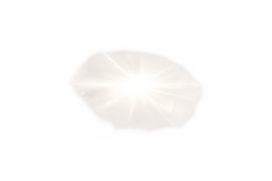 Realistic glowing light flare effect with bright starburst and soft shine against a transparent background - Powered by Adobe