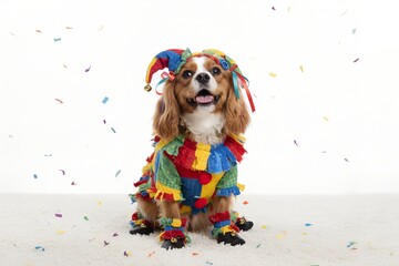 Cute Dog Wearing Costume on Dress Up Your Pet Day