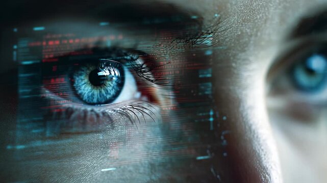 Observing Digital Interface Reflected in Closeup Human Eye
