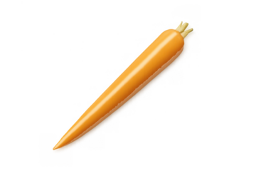 Carrot 3d rendering with smooth surface and distinct green top providing a fresh, healthy vegetable concept