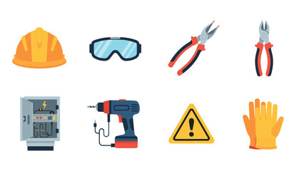 Essential safety and tools collection for construction and electrical work