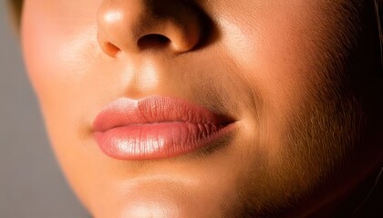 Fototapeta premium Close-up of a womans lips and nose.