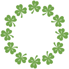 Circular Frame Design with Green Shamrock Leaves for Saint Patrick's Day