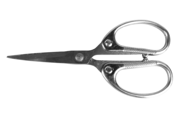 Steel scissors isolated on white background