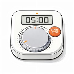 家庭で使いやすいキッチンタイマーの手描き風イラスト