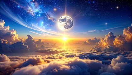 Stunning Earth from Space with Clouds and Stars.