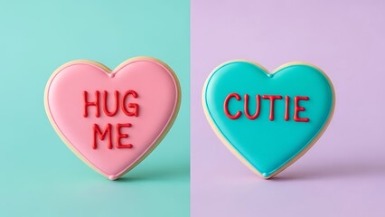 Colorful heart-shaped messages conveying affection illustration