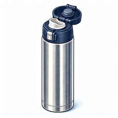 手描き水筒イラスト直飲みワンタッチのステンレスボトル