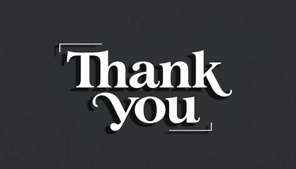 Thank you typography design on dark background for gratitude expression concept