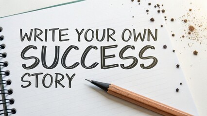 Pencil writing the words Success Story on paper