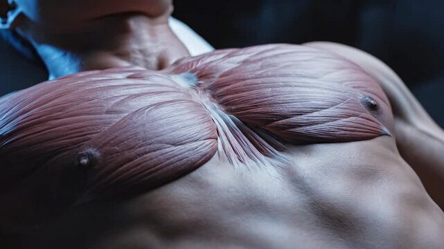 Anatomical Sternalis Muscle Detail with Camera Travel