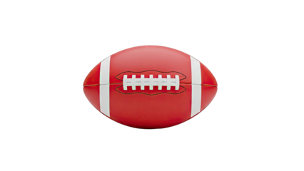 Red American Football with White Stripes