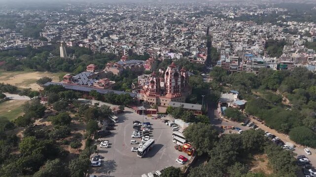 Drone shot capturing Delhi&rsquo;s famous ISKCON temple