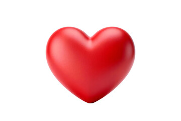 Obraz premium 3D Red Heart Illustration on White Background