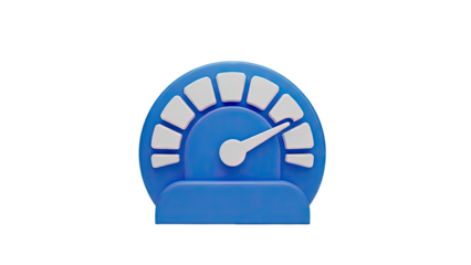 Blue 3D Speedometer Icon
