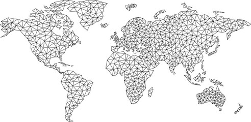 Triangles world map background illustration of world map made up of mesh of triangle shapes