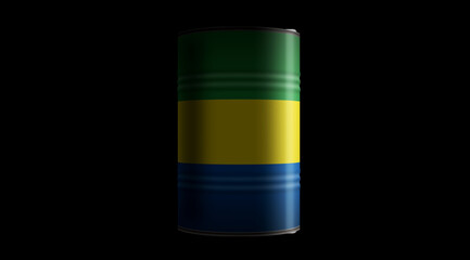 Gabon oil crude petroleum fuel barrels in row