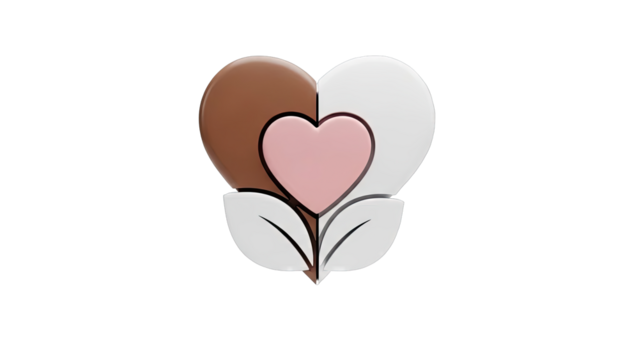 3D Render of a Heart-Shaped Flower - Powered by Adobe