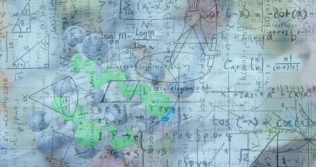 Animation of mathematical equations over model in classroom - Powered by Adobe