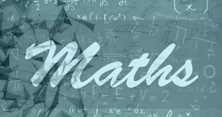 Animation of mathematical equations and shapes over maths text - Powered by Adobe