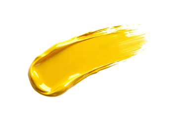 Vibrant Yellow Paint Brush Stroke Isolated