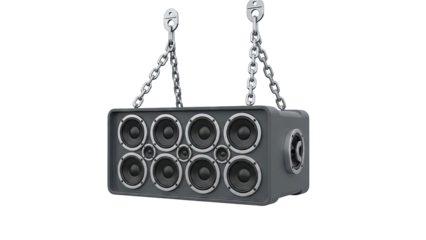 Hanging Speaker System with Multiple Drivers and Chains