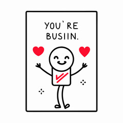 vector illustration of a happy valentines day