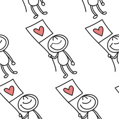 seamless background with vector illustration of a happy valentines day