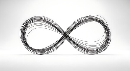 Abstract infinite symbol design with textured brush strokes and subtle gradient background