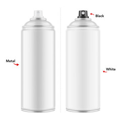 Aerosol spray can mockup. Vector illustration isolated on white background. Easy to use for presentation your product, idea, design. EPS10.