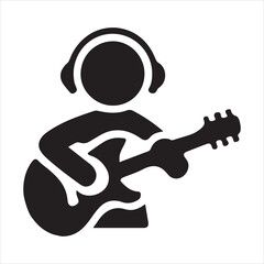 Silhouette of a Person Playing an Acoustic Guitar music