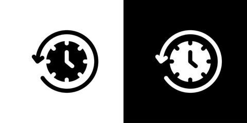 左回転の矢印の時計アイコン 履歴・巻き戻し・時間調整を表すUIベクター