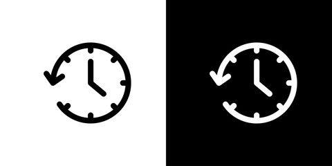 左回転の矢印の時計アイコン 履歴・巻き戻し・時間調整を表すUIベクター