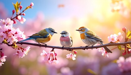 Birds in bloom