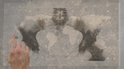 Digital animation of data processing against white background - Powered by Adobe