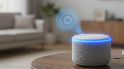 Smart speaker emitting sound waves