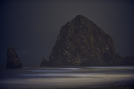 Haystack Rock on a Dreary Night #3