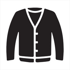 Black Sweater with White Buttons and V- Neck Outline V-neck