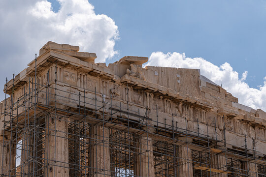 Colums of the Parthenon in Athenian Acropolis