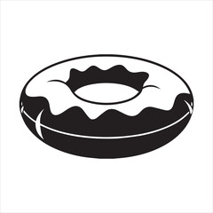 Donut Shaped Summer Floater Silhouette Vector Illustration