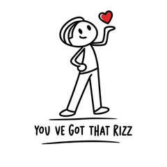 vector illustration of a man with a heart