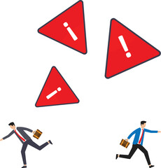 business risk or problem warning, failure prevention or avoid danger concept
