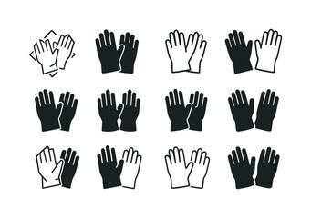 Fototapeta premium Workplace Hygiene Logo Icons. Workplace hygiene standards. Icon set. Set Logo of Workplace hygiene standards: gloves. harmonious logo variations of the same