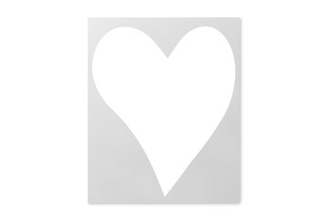 a textured a paper heart on a transparent background sheet of paper
