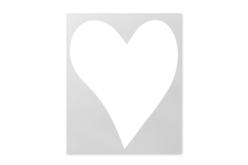 a textured a paper heart on a transparent background sheet of paper