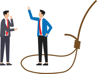 Business dishonesty and betrayal or jealousy colleague, career competitor or cheating concept
