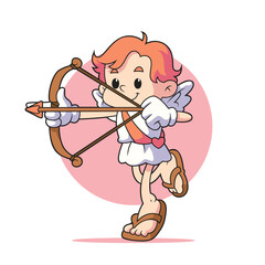 Cute Valentine Cupid Shooting Love Arrow