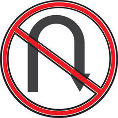 no u turn sign